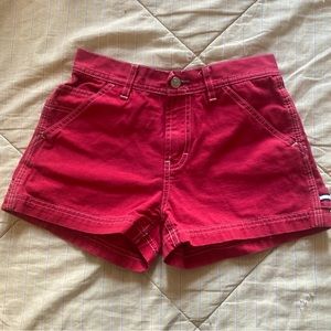 Tommy Hilfiger Red Carpenter Shorts / White Overstitch / Size: XS / 1